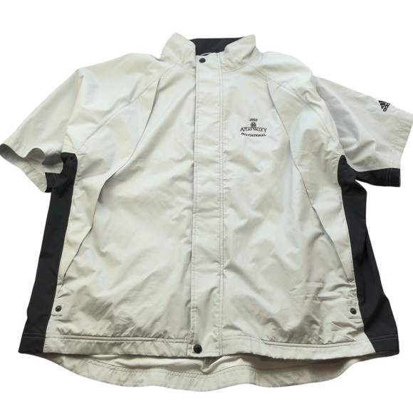 Adidas ClimaShell Storm Golf Jacket Men XL Gray Short Sleeve Windbreaker 2003 - Picture 1 of 11